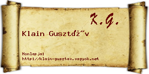 Klain Gusztáv névjegykártya
